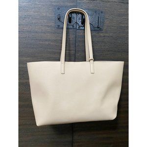 SAINT LAURENT LEATHER SHOPPING BAG BEIGE
